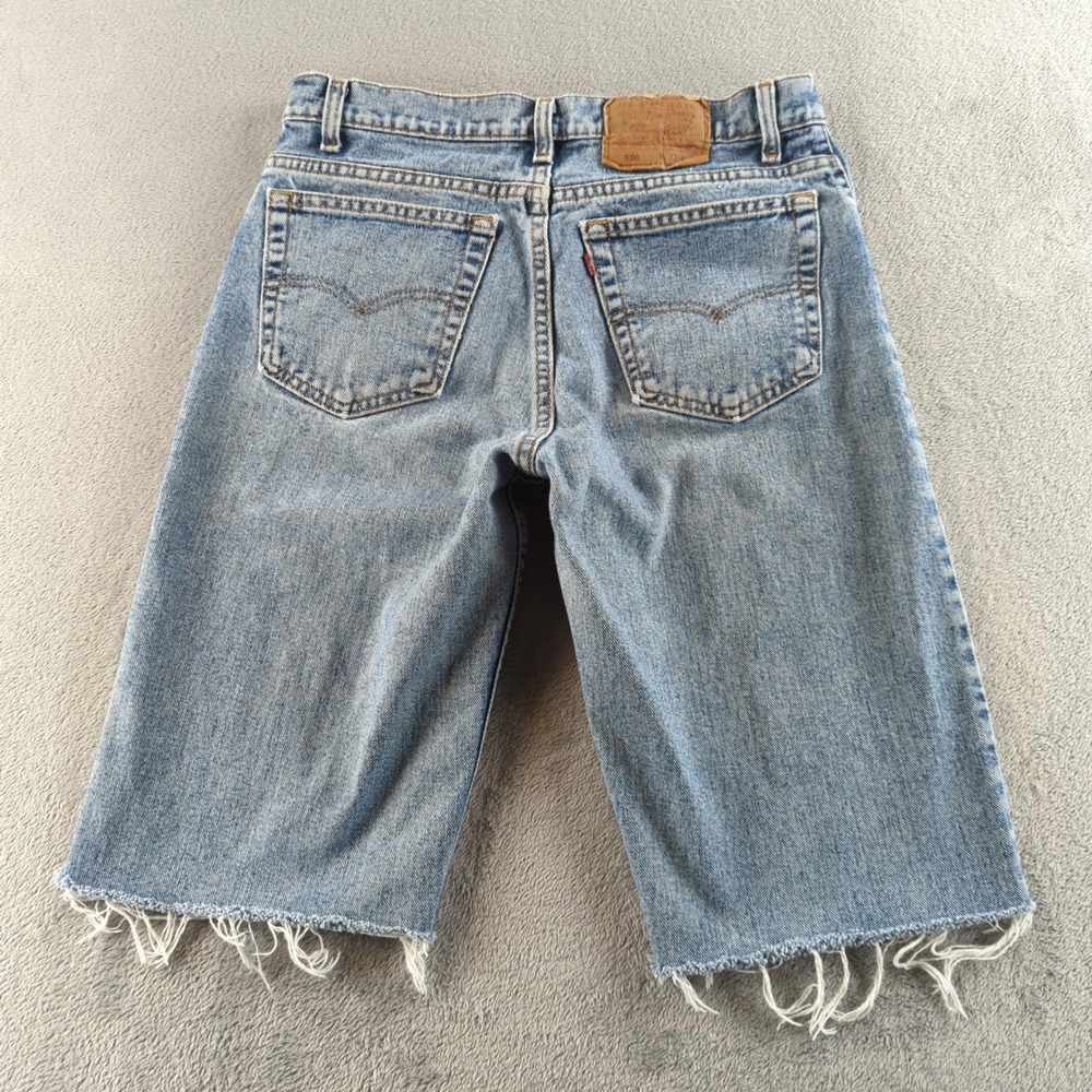 Vintage 90s Levis 550 Jorts Mens 33 (Fits 32) Blue Light Wash Faded Cut Off USA - Picture 3 of 14